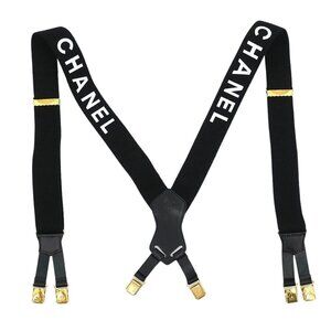 Chanel Black Suspenders Small Good 15 134937